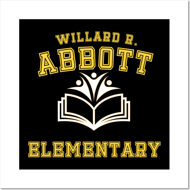 Willard R. Abbott Elementary yellow color Wall Art by thestaroflove